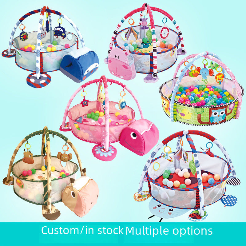 Baby Three-in-one Fitness Rack Game Blanket Manufacturers Baby Cartoon Animal Crawling Floor Mat Turtle Ocean Ball Pool