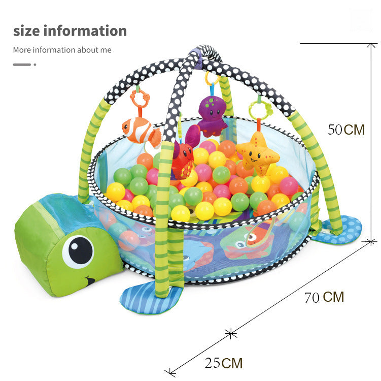 Baby Three-in-one Fitness Rack Game Blanket Manufacturers Baby Cartoon Animal Crawling Floor Mat Turtle Ocean Ball Pool