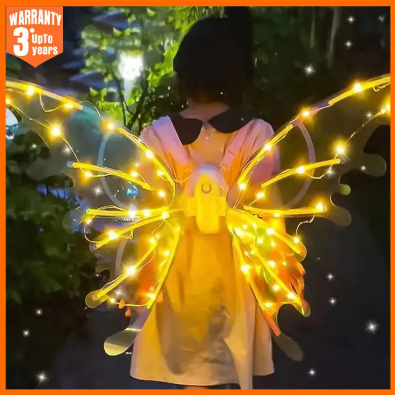 carnival  Children Electric Butterfly Wings Elf Wings Costume Magic Led bats Wing Cosplay Dress Up for Kids Cats Dogs