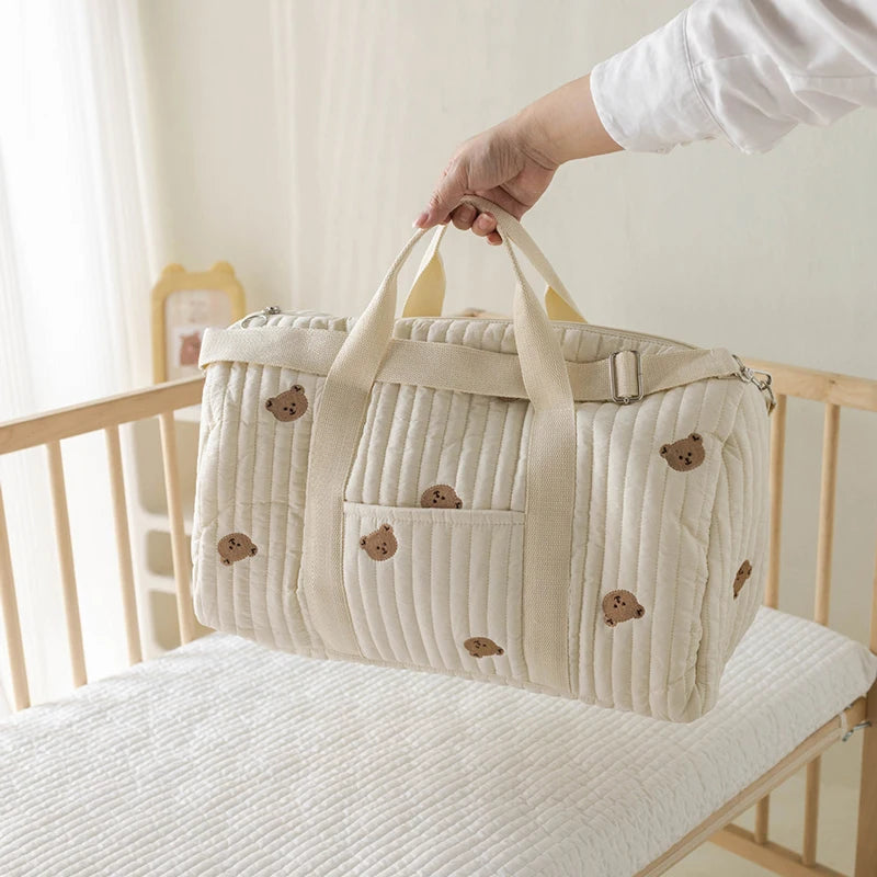 New Embroidered Mom Bag Storage Bag Large Capacity Mommy Travel Bag Fashion Multi-functional.