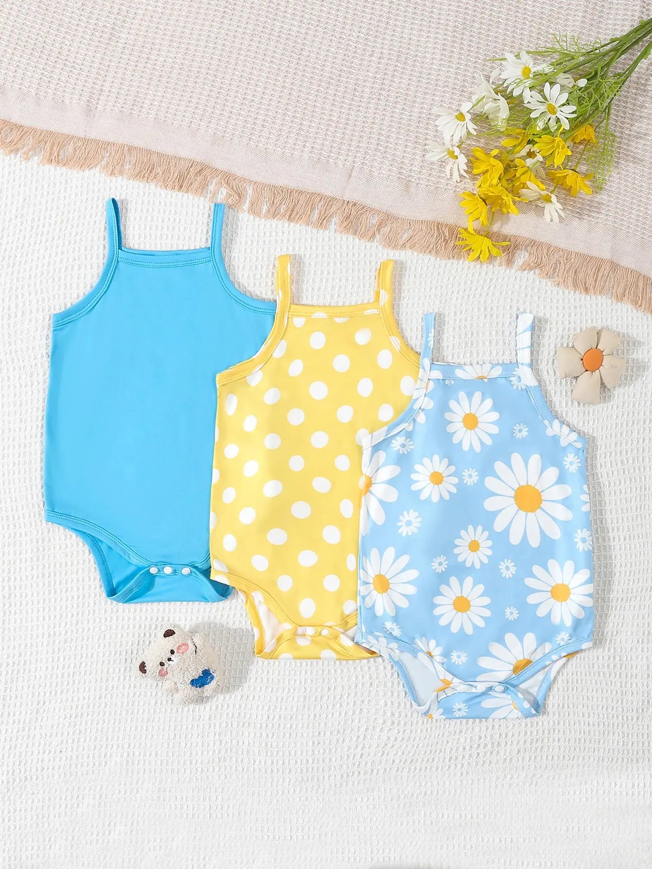 3Pairs/Lot Summer Baby Girl Newborn Baby Sling  Cool Breathable Comfortable Onesie