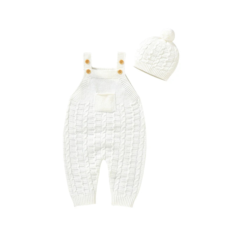 Newborn Baby Rompers Clothes Fashion Spring Autumn Solid Sleeveless Knitted Infant Kids Boys Girls Jumpsuit Playsuits 0-18m Wear