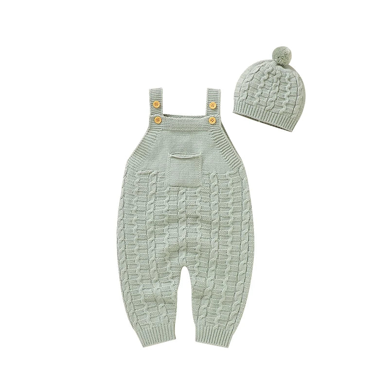 Newborn Baby Rompers Clothes Fashion Spring Autumn Solid Sleeveless Knitted Infant Kids Boys Girls Jumpsuit Playsuits 0-18m Wear