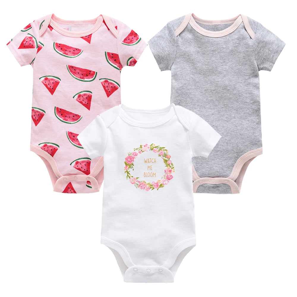 3/6 pcs   Newborn ,Toddler Bodysuit's   pour nouveaux Cotton