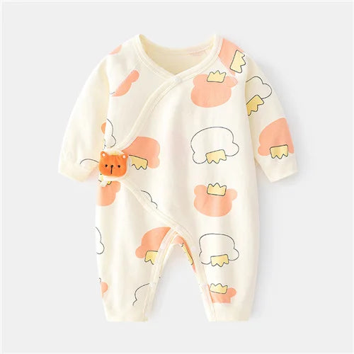 Cotton Newborn Baby Romper Print Infant Jumpsuit Casual  Spring Autumn Clothing