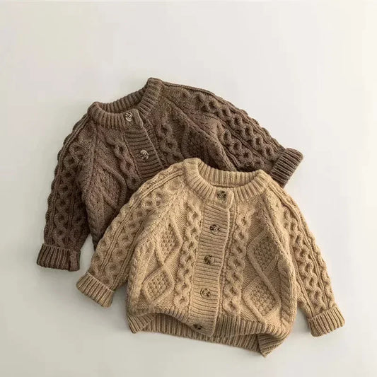 Children's Clothes Sweater Knit Cardigan for Girls Boys Long Sleeve Keep Warm Thickened Jacket Loungwear Outfit Coat