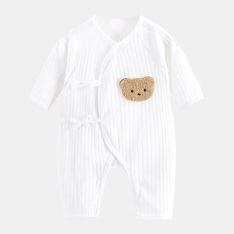 100% Pure Cotton Soft Cartoon BearAll Seasons Newborn Baby  Bodysuit hat include