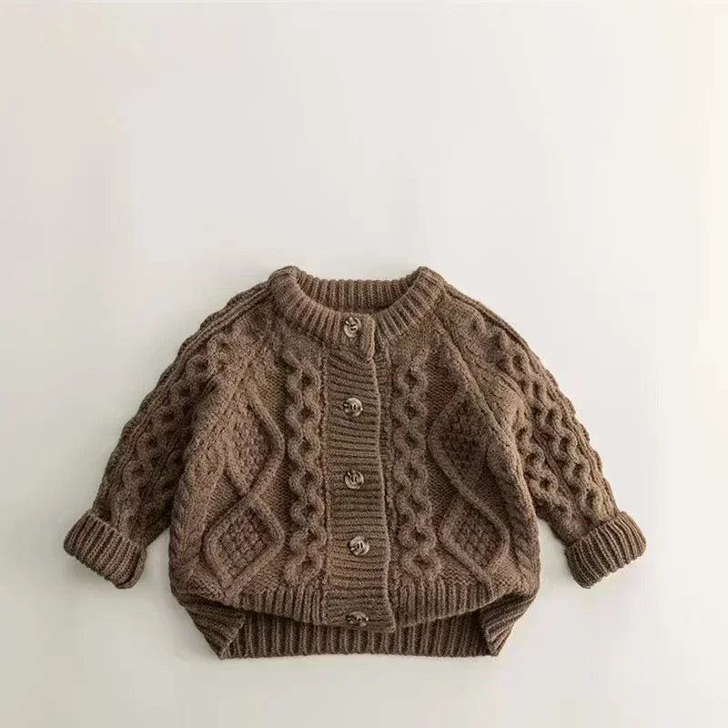 Children's Clothes Sweater Knit Cardigan for Girls Boys Long Sleeve Keep Warm Thickened Jacket Loungwear Outfit Coat