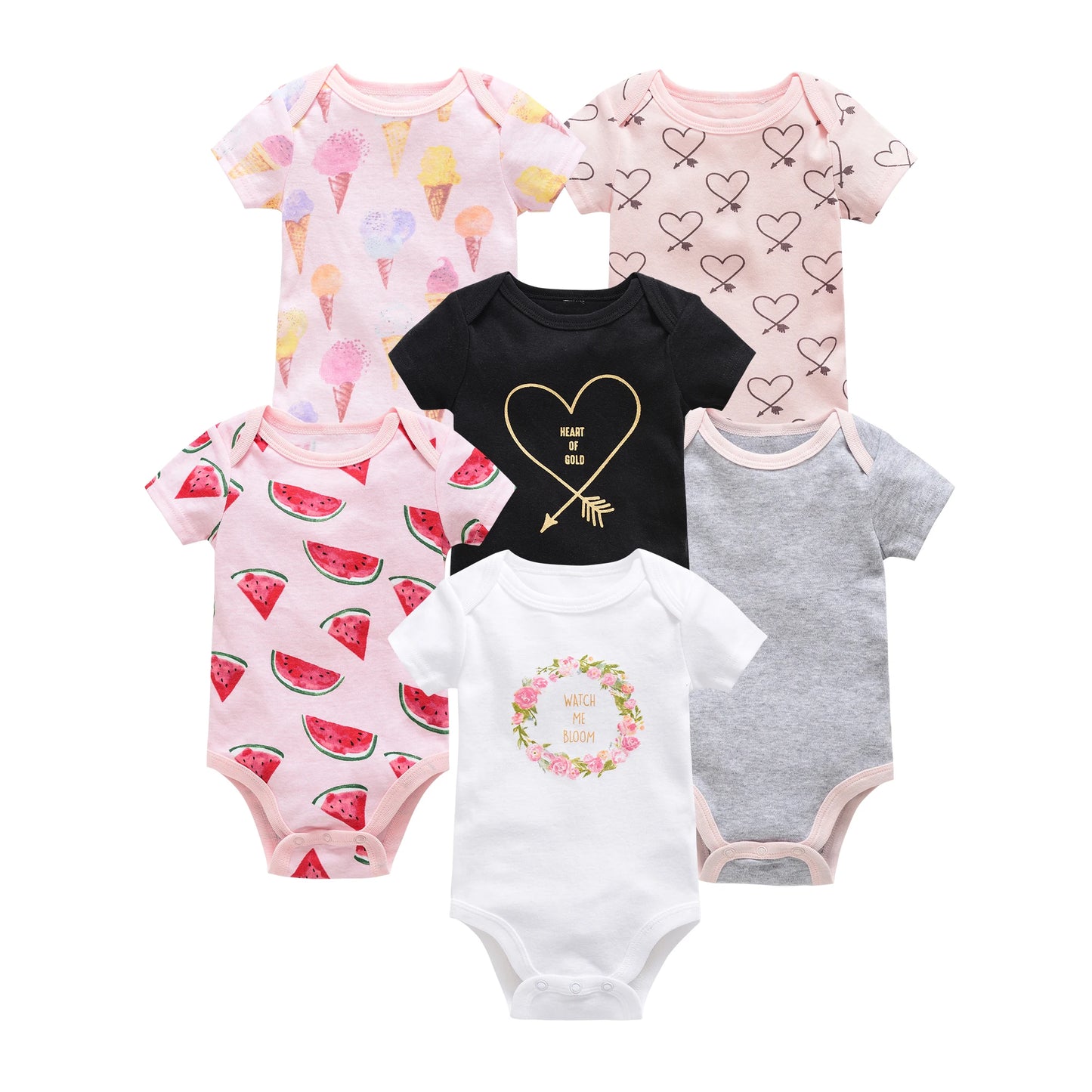 3/6 pcs   Newborn ,Toddler Bodysuit's   pour nouveaux Cotton