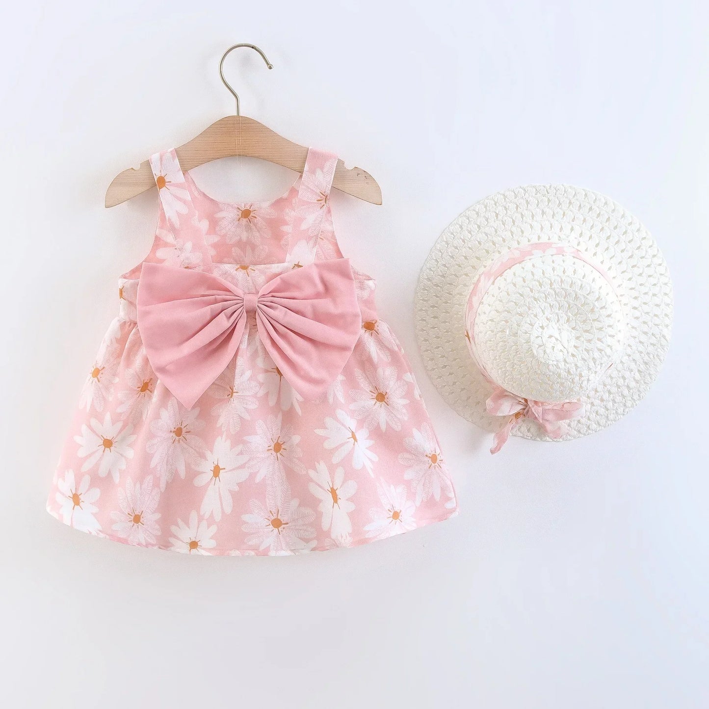 (Girls 0-3 Years Old) Summer New Girls Dress Floral Print Little Fresh Everyday Sweet Princess Dress with Bow