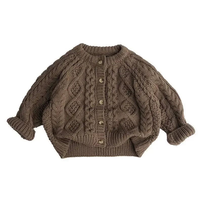 Children's Clothes Sweater Knit Cardigan for Girls Boys Long Sleeve Keep Warm Thickened Jacket Loungwear Outfit Coat